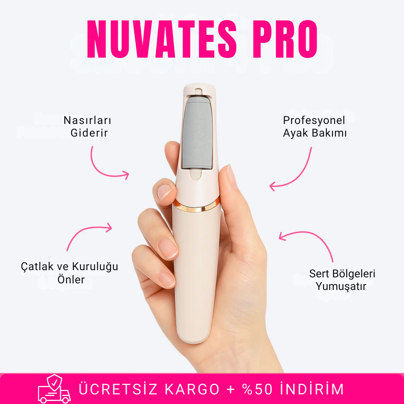 Nuvates Pro - Şarjlı Ayak Törpü Cihazı